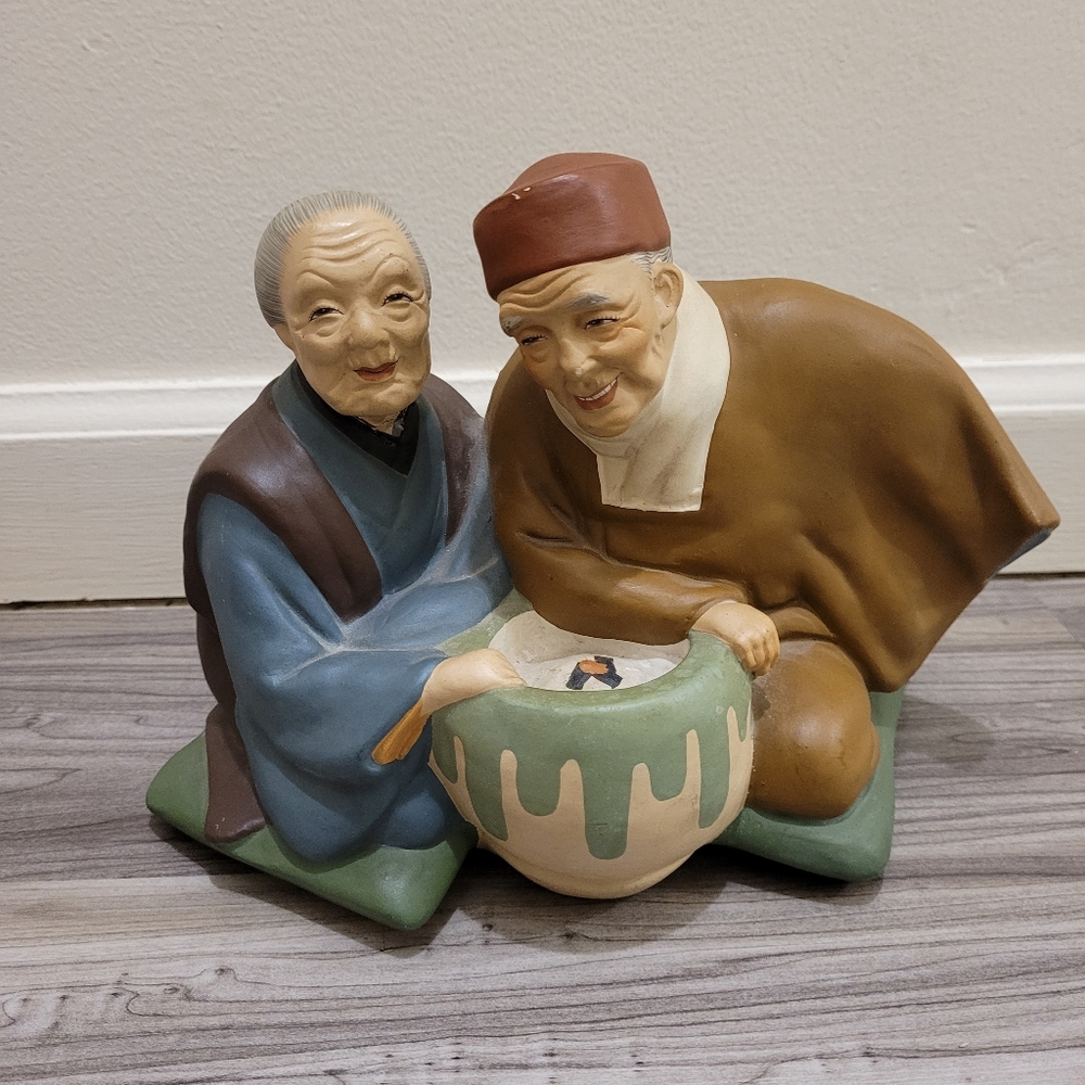 Vintage Hakata Urasaki Janpanese Doll Washable Senior Couple